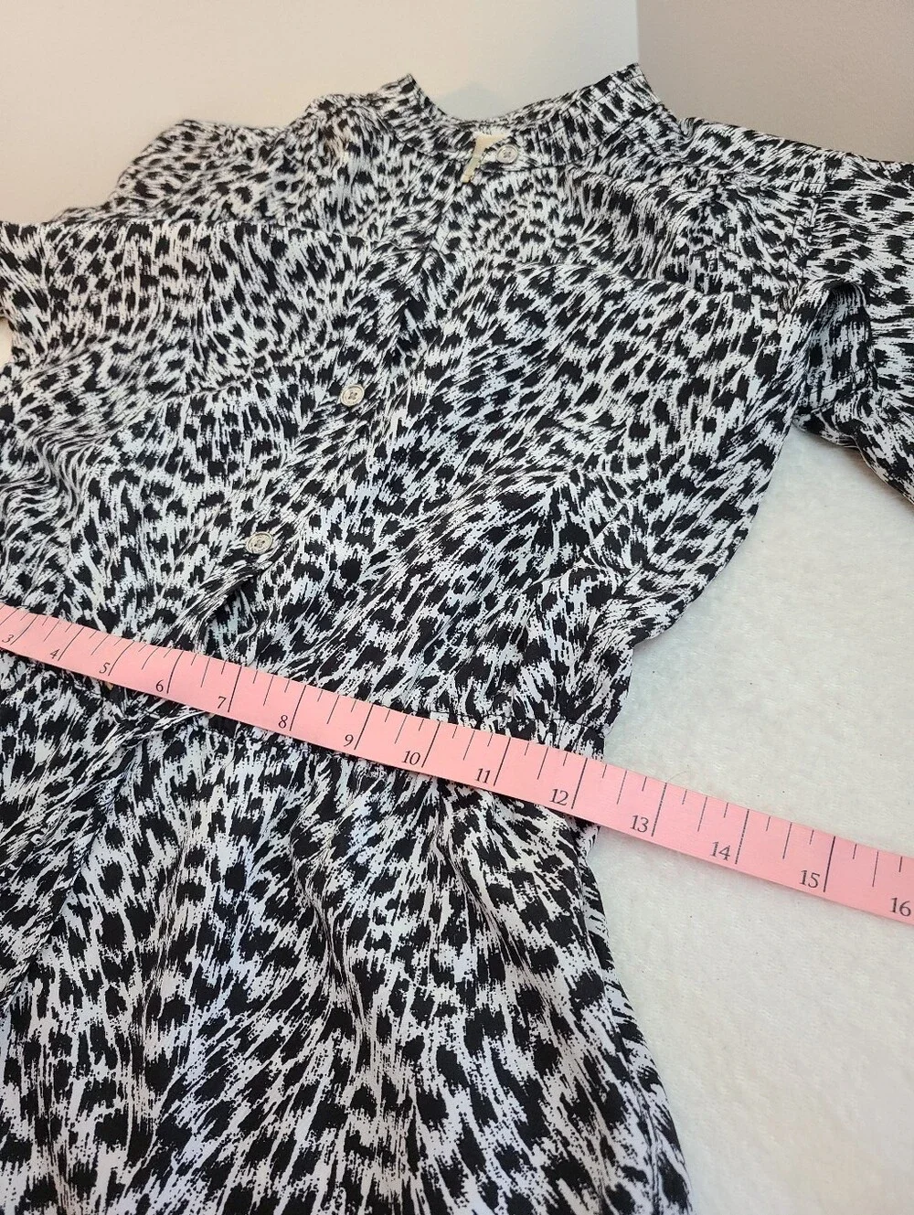 Michael Kors Leopard Print Button Down Long Sleeve Short Romper Size XXS